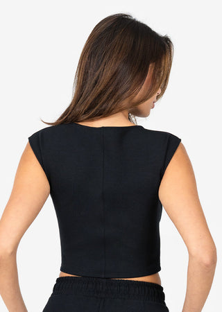 Women's Cap Sleeve Top Black
