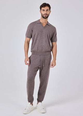 Men's Polo Top Taupe Marl