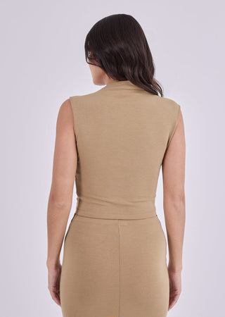 Women's Front Gather Top Camel
