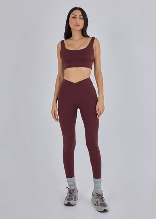 Women's Scoop Neck Bra Dark Burgundy