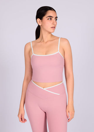 Women's Contrast Cami Top Dusty Pink