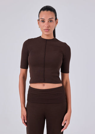 Women's Half Sleeve Tee Dark Cocoa