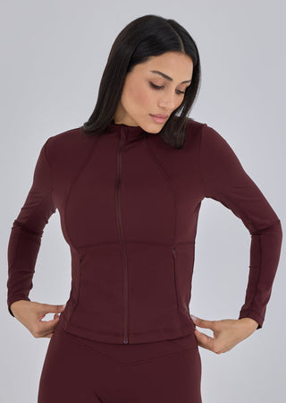 Women's Active Zip Jacket Dark Burgundy