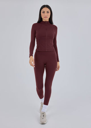 Women's Active Zip Jacket Dark Burgundy
