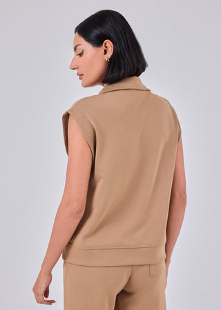 Women's Half Zip Sweatshirt Camel