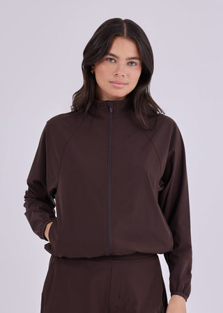 Women's Zip Through Jacket Dark Cocoa