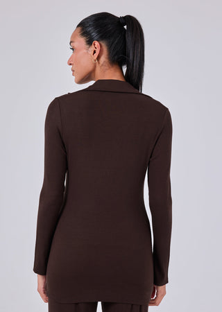 Women's Longline Cardigan Dark Cocoa