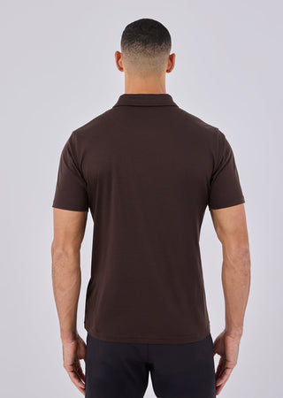 Men's Half-Zip Polo Coffee