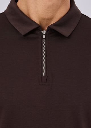 Men's Half-Zip Polo Coffee
