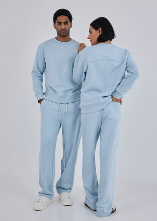 Oversized Sweater Unisex Blue Mist