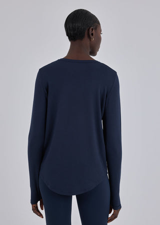 Women’s Relaxed Long Sleeve Top Dark Navy