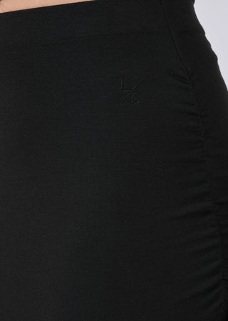 Women's Ruched Maxi Skirt Black