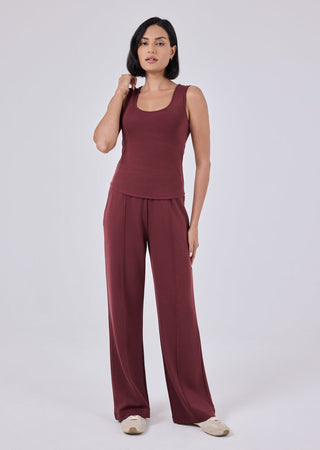 Women's Scoop Neck Tank Dark Burgundy