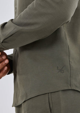 Men's Shirt Long Sleeve Khaki Green