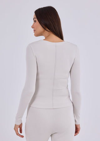 Women's Slash Neck Top Bone