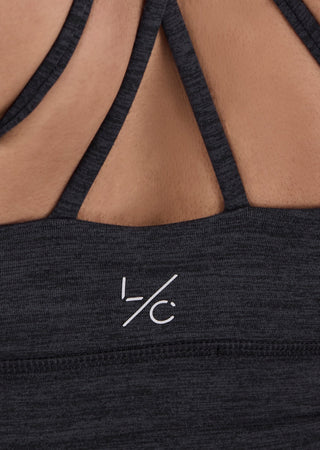 Women's Cross Back Bra Dark Grey Marl