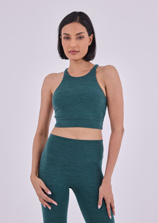 Women's Cross Back Bra Teal Marl