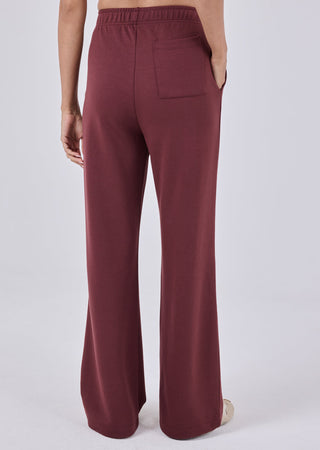 Women's Straight Leg Pant Short Length Dark Burgundy
