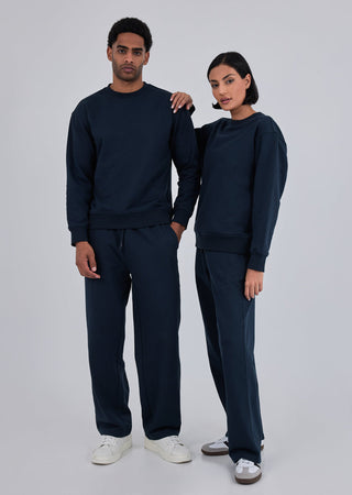 Oversized Unisex Sweat Pants Navy Pewter