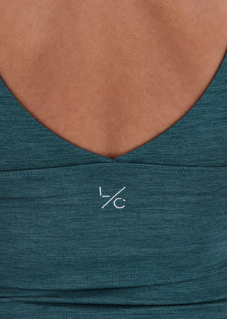 Women's V Neck Tank Teal Marl