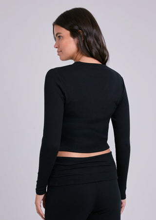 Women's V-Neck Cardigan Black