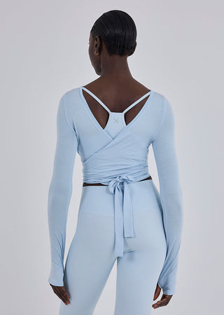 Women’s Aloe Wrap Top Blue Mist