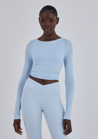 Women’s Aloe Wrap Top Blue Mist