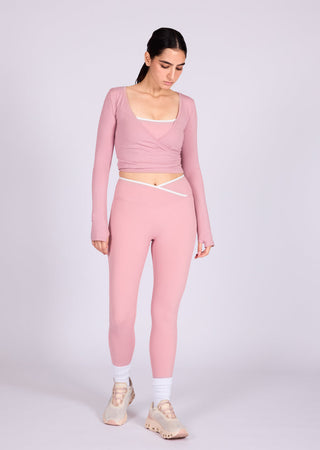 Women's Wrap Top Dusty Pink