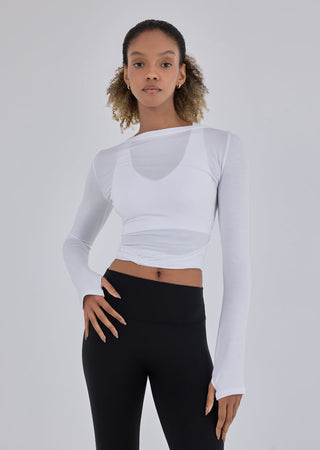 Women’s Aloe Wrap Top White