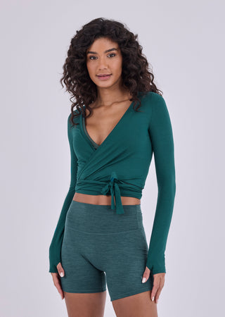 Women's Wrap Top Deep Teal