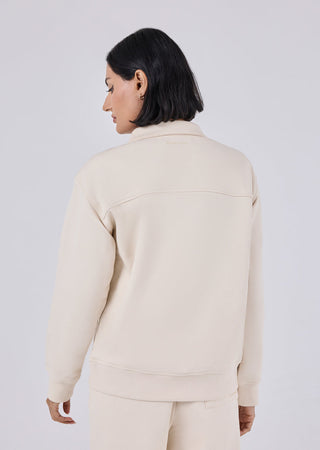 Unisex Oversized 1/2 Zip Sweater Ecru