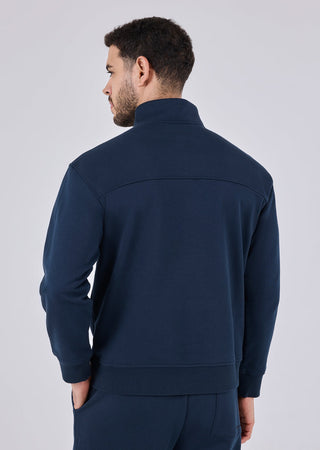 Unisex Oversized 1/2 Zip Sweater Navy Pewter